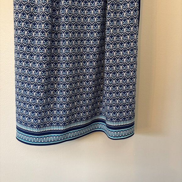 Max Studio Sleeveless Blue and White Print Stretch Wrap Dress, Size XS - Picture 8 of 13